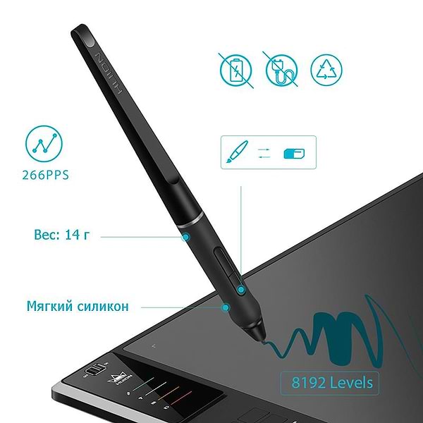 Фото - Графічний планшет Huion Giano WH1409 V2 + рукавичка