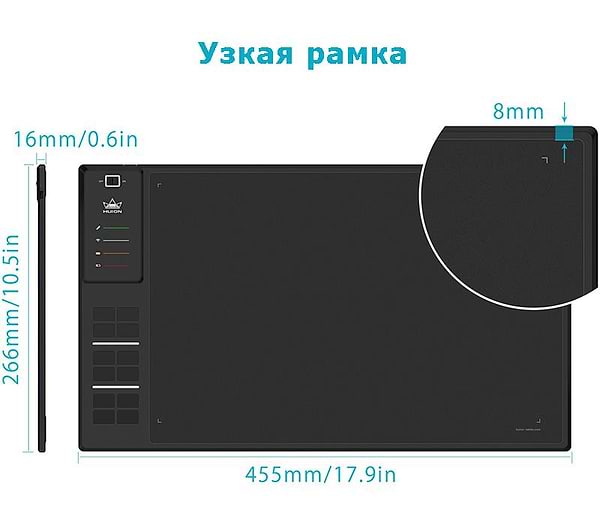 Фото - Графічний планшет Huion Giano WH1409 V2 + рукавичка