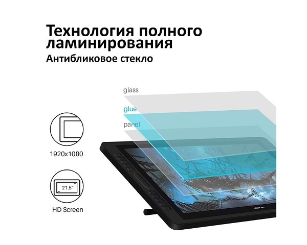 Фото - Графический планшет Huion Kamvas Pro 22 (2019) + перчатка