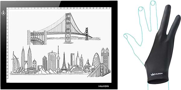 Фото - Уценка - Графический планшет Huion L4S + перчатка
