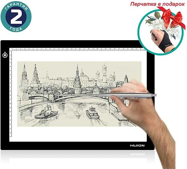 Фото - Уценка - Графический планшет Huion L4S + перчатка