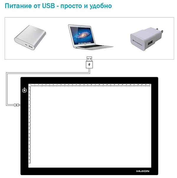 Фото - Уценка - Графический планшет Huion L4S + перчатка