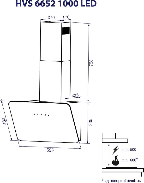 Фото - Вытяжка декоративная Minola HVS 6652 BL 1000 LED
