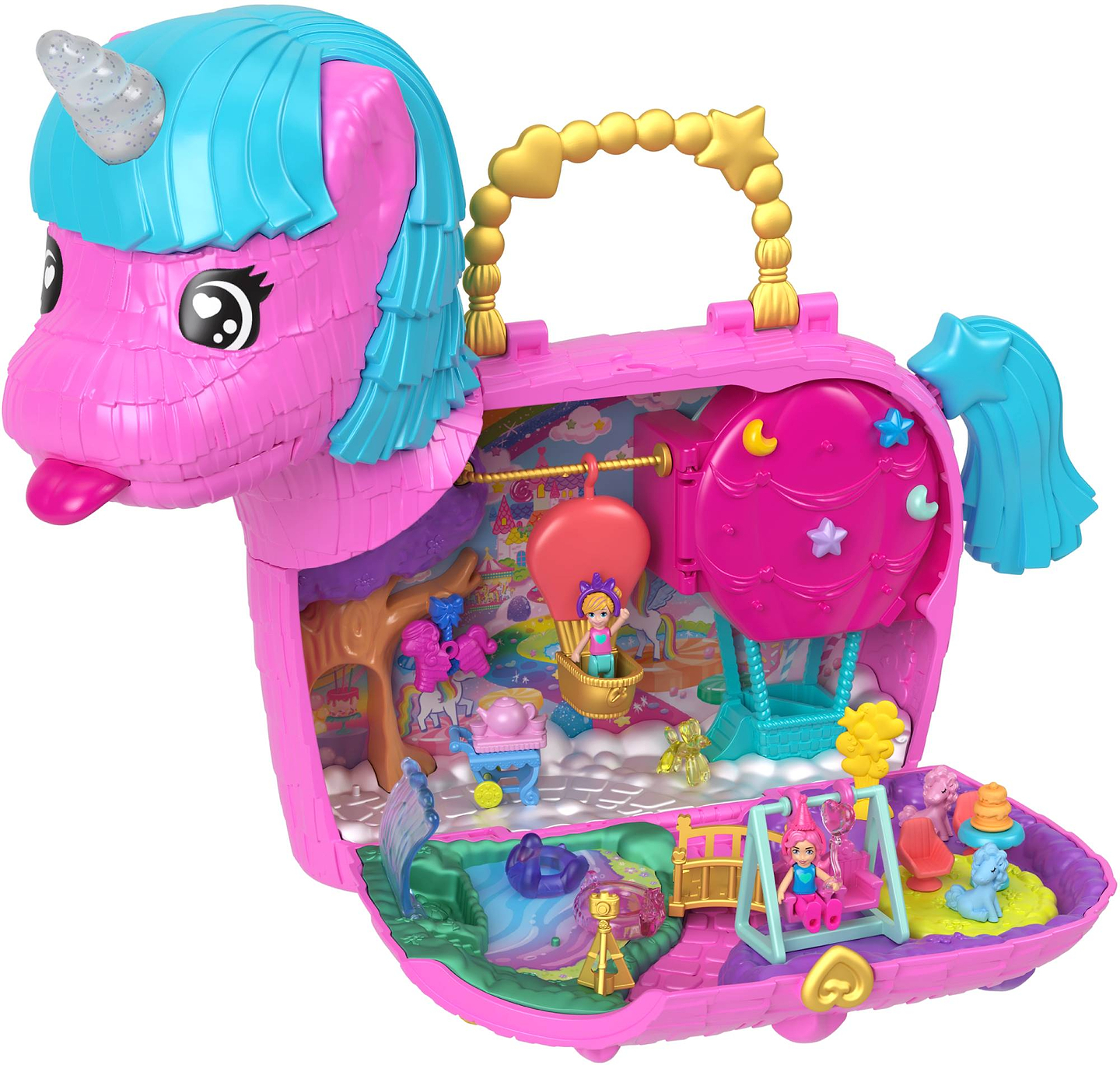 Кукла-сюрприз набор Polly Pocket Игровой набор «Праздничная вечеринка единорогов» (HYD96)