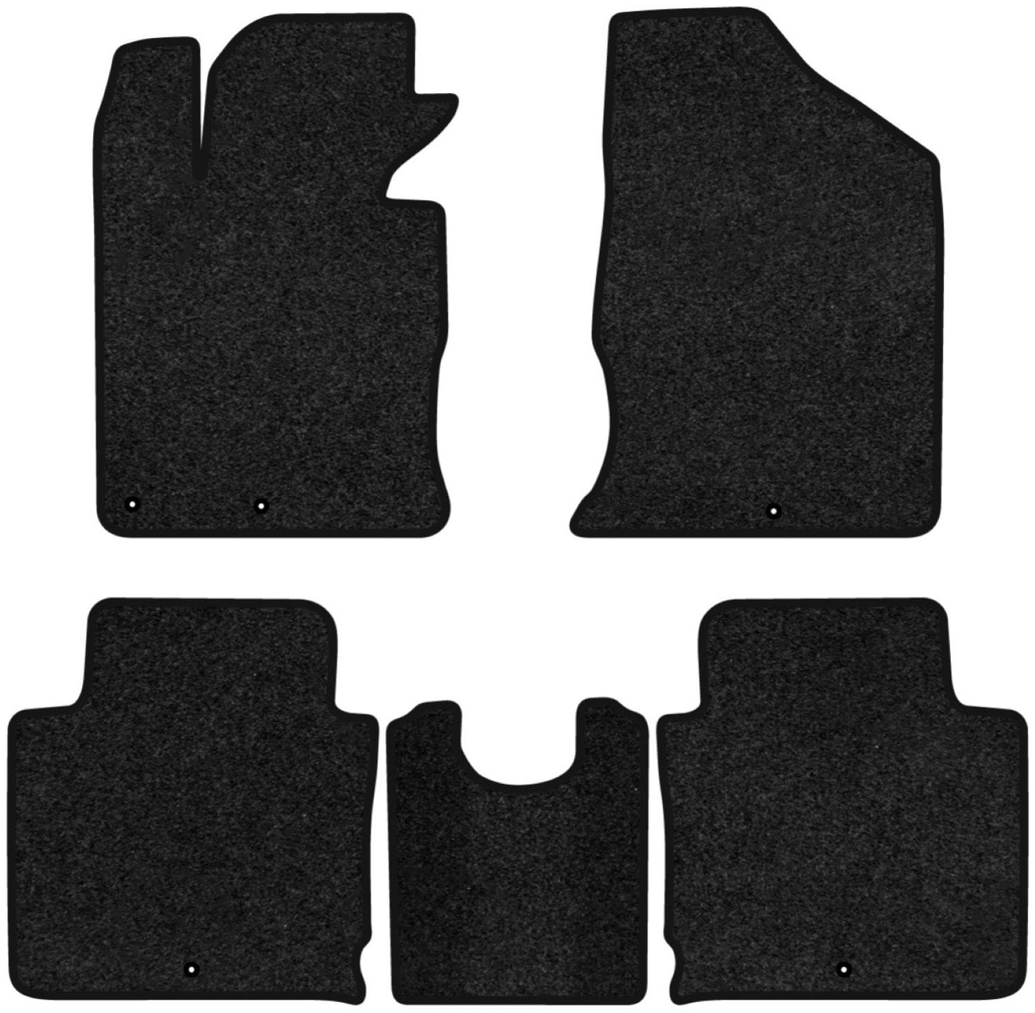 Коврики ворсовые в салон авто EVAtech Premium для Hyundai Grandeur (HG) 2011-2017 5 поколение Sedan EU черный кант HY12193CV5LA5VPB