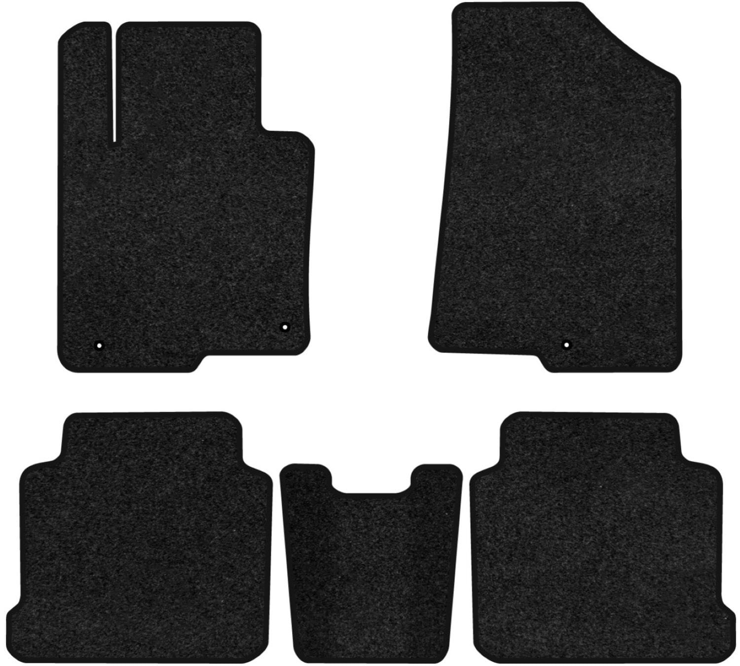 Килимки ворсові в салон авто EVAtech Premium для Hyundai Sonata (LF) (3 clips) 2014-2019 7 покоління Sedan USA чорний кант HY12825CV5LA3VPB