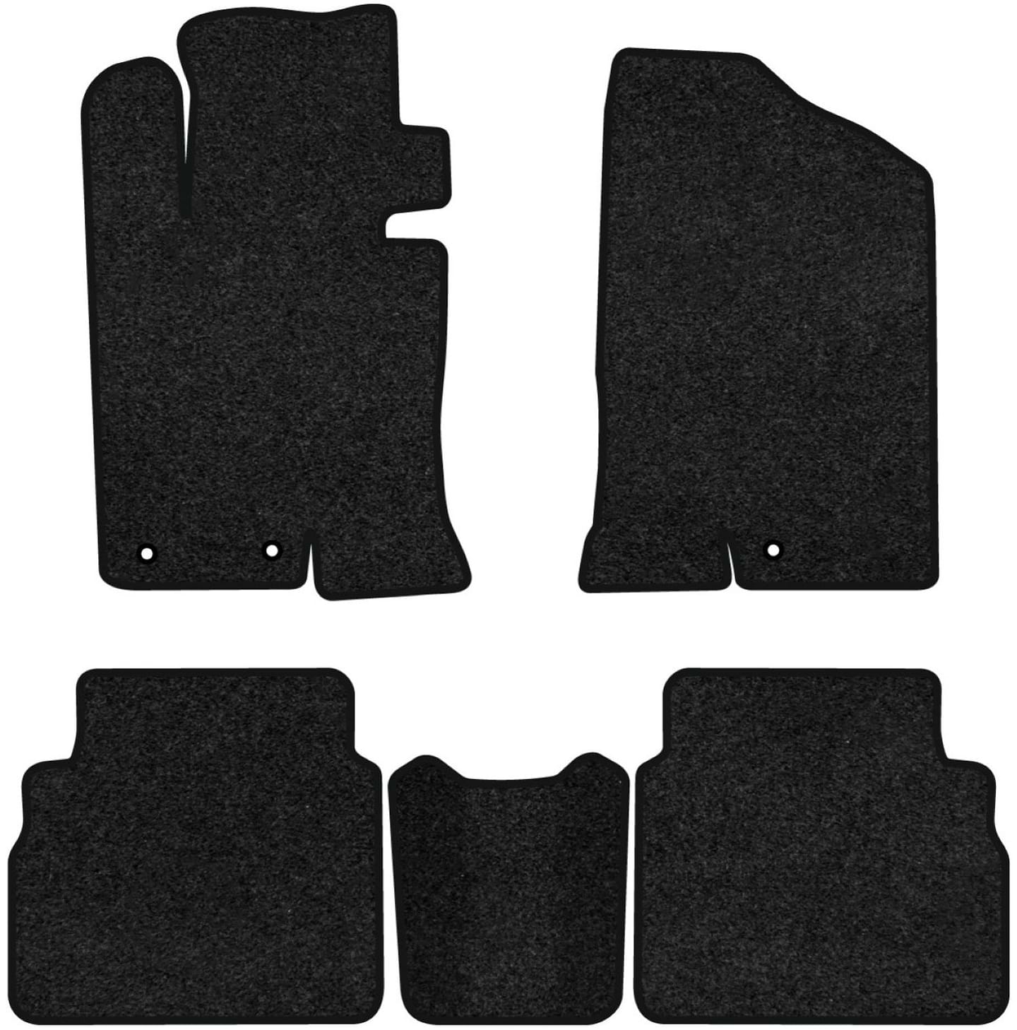 Коврики ворсовые в салон авто EVAtech Premium для Hyundai Sonata (YF) (Squib VL+VR) 2009-2014 6 поколение Sedan USA черный кант HY12902CV5KH3VPB