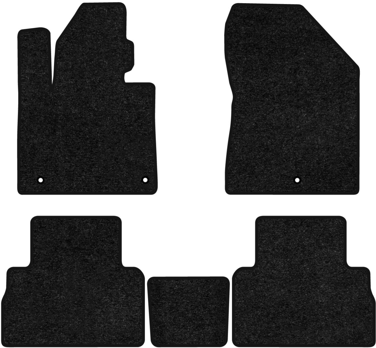 Коврики ворсовые в салон авто EVAtech Standard для Hyundai Santa FE (TM) 5 seats 2018-2020 4 поколение SUV EU черный кант HY23005CV5KH3VEB