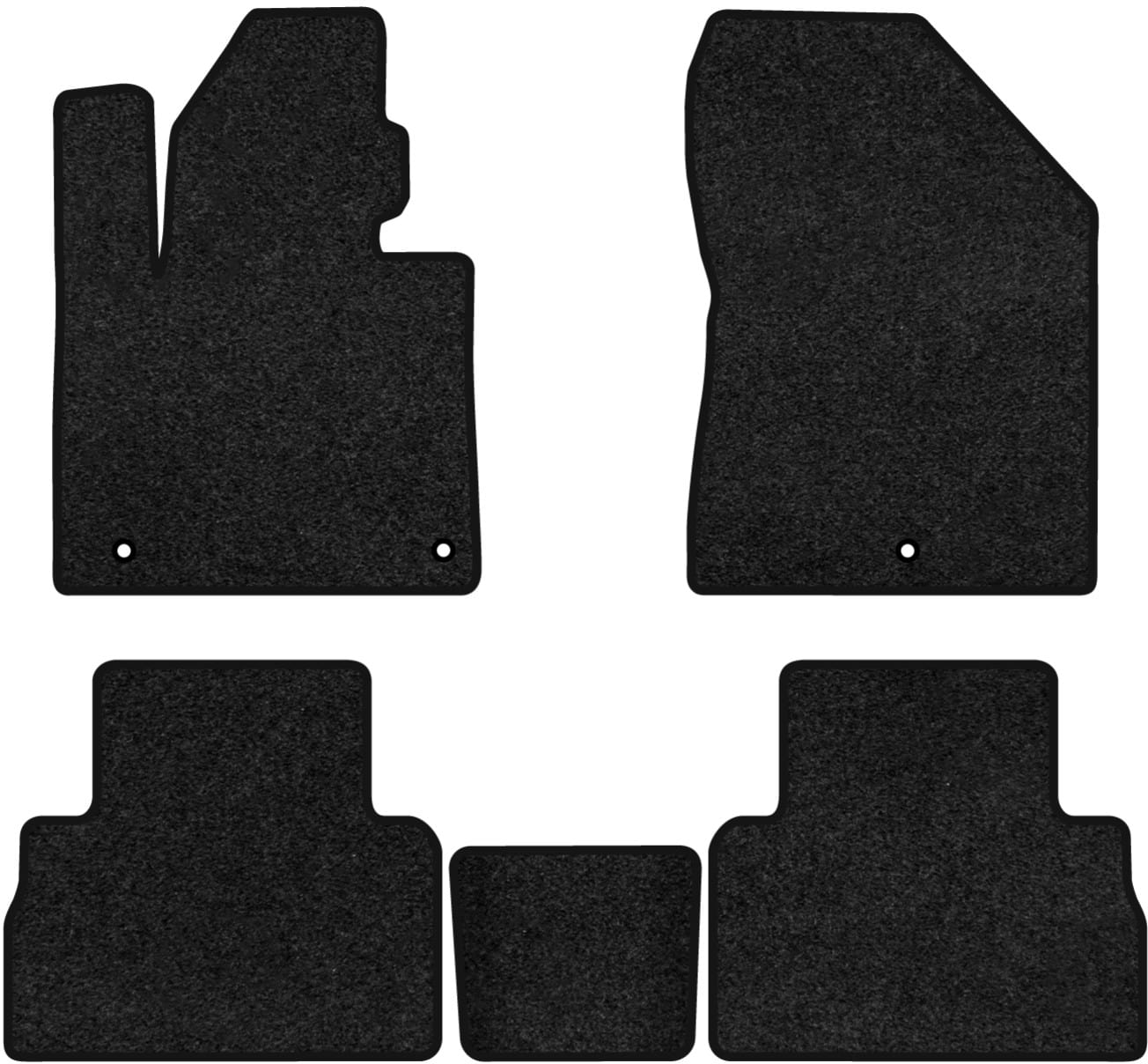 Коврики ворсовые в салон авто EVAtech Premium для Hyundai Santa FE (TM) 5 seats 2018-2020 4 поколение SUV EU черный кант HY23005CV5KH3VPB