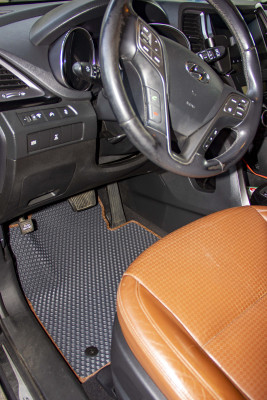 Фото - Коврики из экокожи в салон авто EVAtech ECO для Santa FE (DM) 5 seats Hyundai 2012-2017 3 поколение SUV EU HY33415CB5KH3BBB