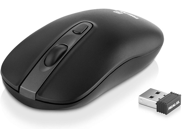 Фото - Мышь беспроводная REAL-EL RM-350W Black (EL123200043)