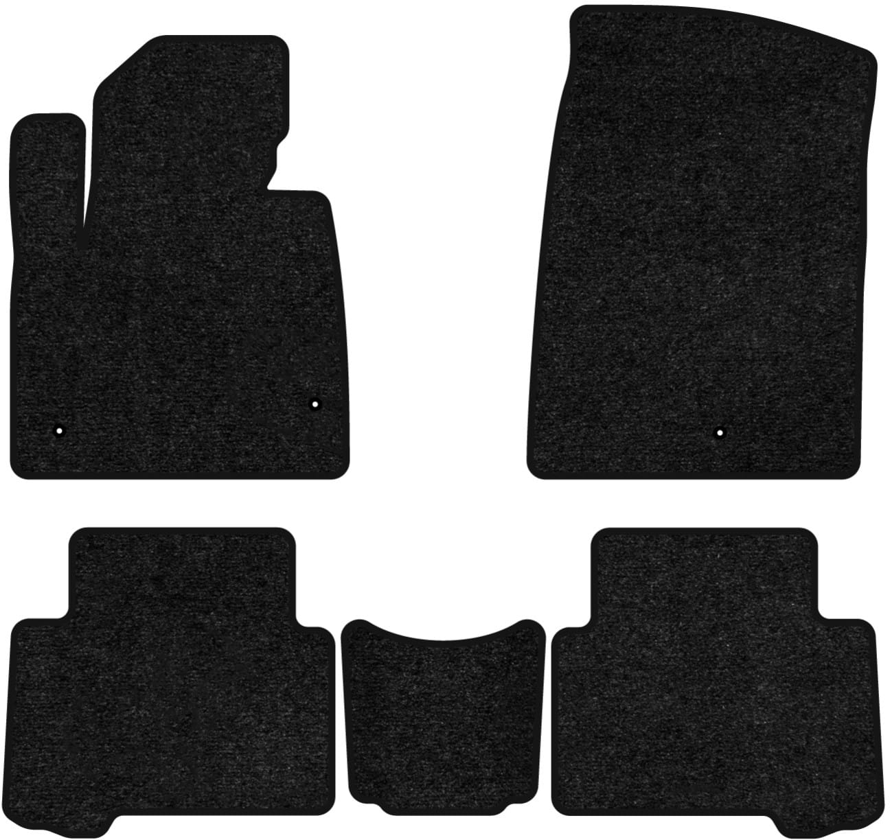 Коврики ворсовые в салон авто EVAtech Standard для Hyundai Grand Santa FE (NC) 7 seats 2012-2017 3 поколение SUV EU черный кант HY52584C5LA3VEB