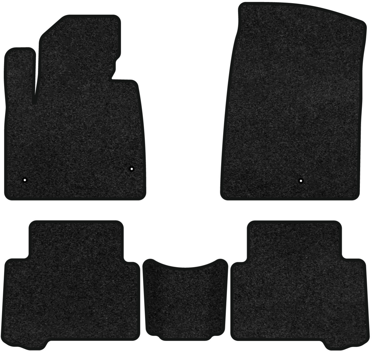 Коврики ворсовые в салон авто EVAtech Premium для Hyundai Grand Santa FE (NC) 7 seats 2012-2017 3 поколение SUV EU черный кант HY52584C5LA3VPB