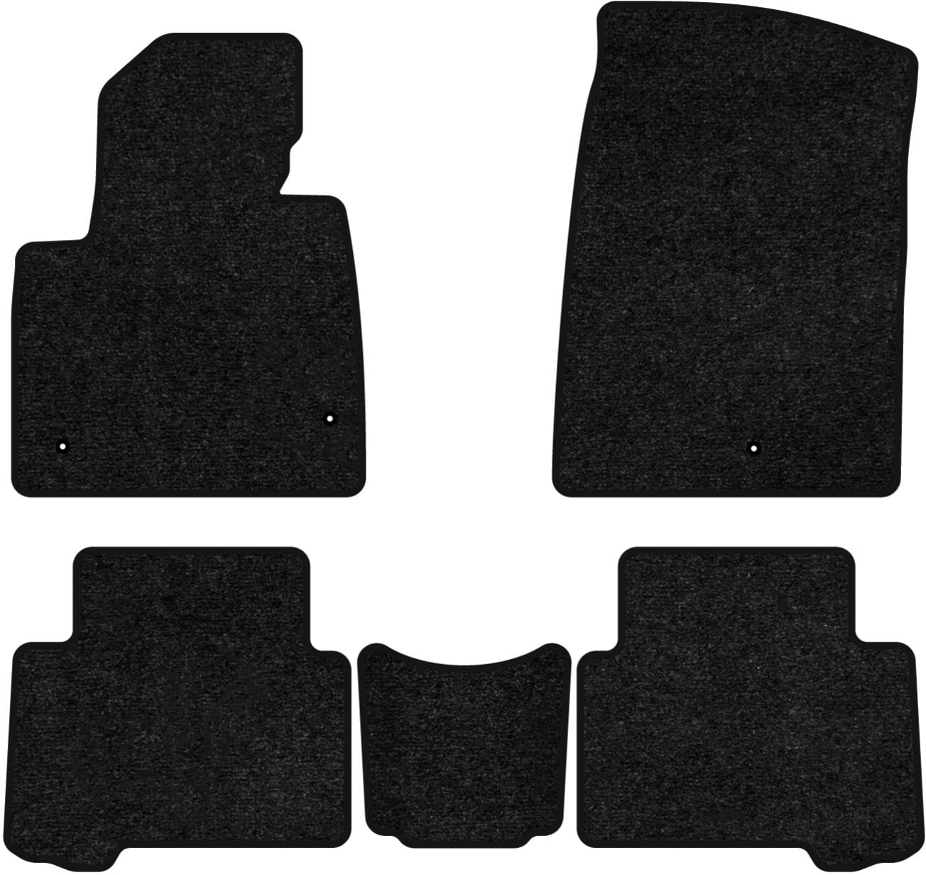 Коврики ворсовые в салон авто EVAtech Standard для Hyundai Grand Santa FE (NC) 7 seats 2012-2017 3 поколение SUV EU черный кант HY52584CB5LA3VEB