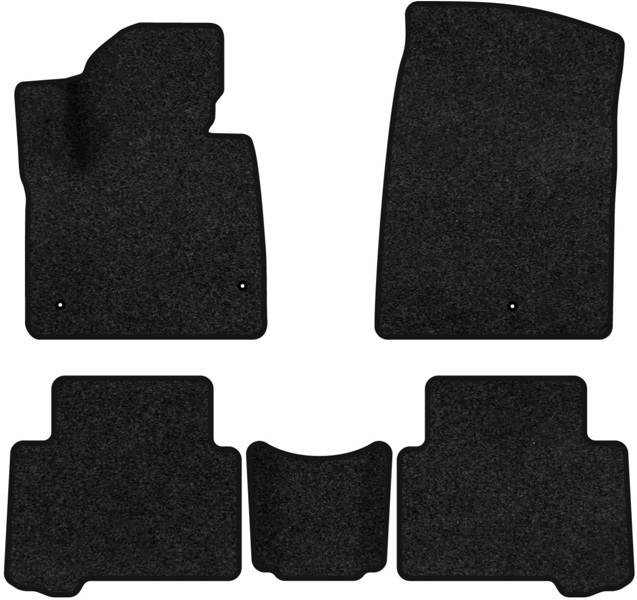 Коврики ворсовые в салон авто EVAtech Premium для Hyundai Grand Santa FE (NC) 7 seats 2012-2017 3 поколение SUV EU черный кант HY52584CD5LA3VPB