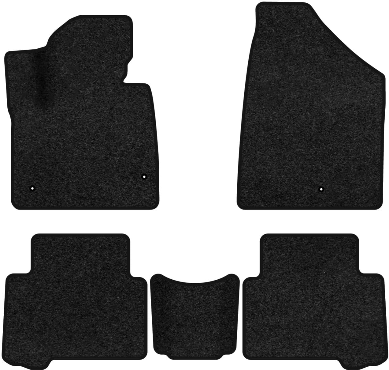 Коврики ворсовые в салон авто EVAtech Premium для Hyundai Grand Santa FE (NC) 7 seats 2012-2017 3 поколение SUV EU черный кант HY52584CE5LA3VPB