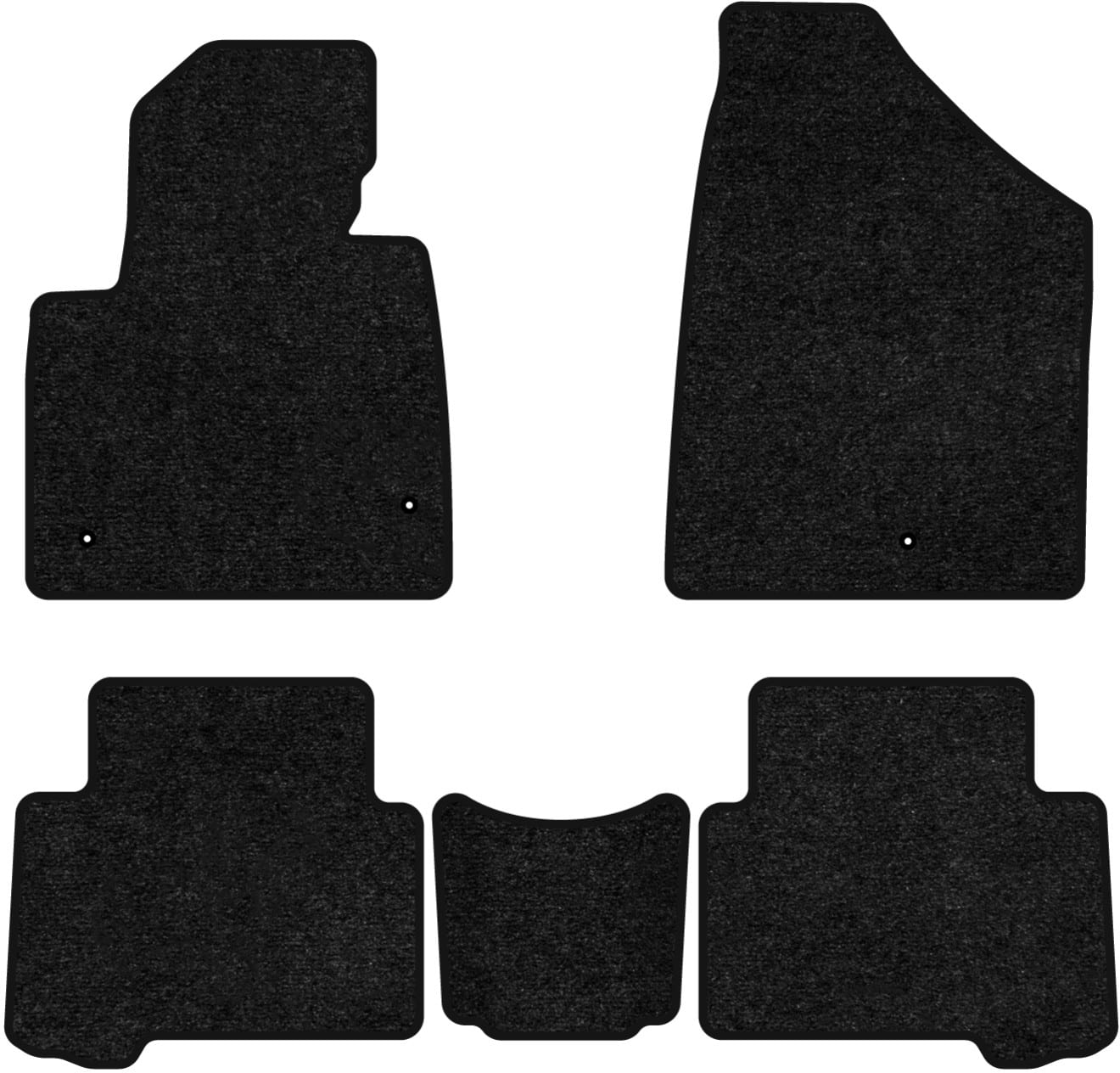 Коврики ворсовые в салон авто EVAtech Standard для Hyundai Grand Santa FE (NC) 7 seats 2012-2017 3 поколение SUV EU черный кант HY52584CG5LA3VEB