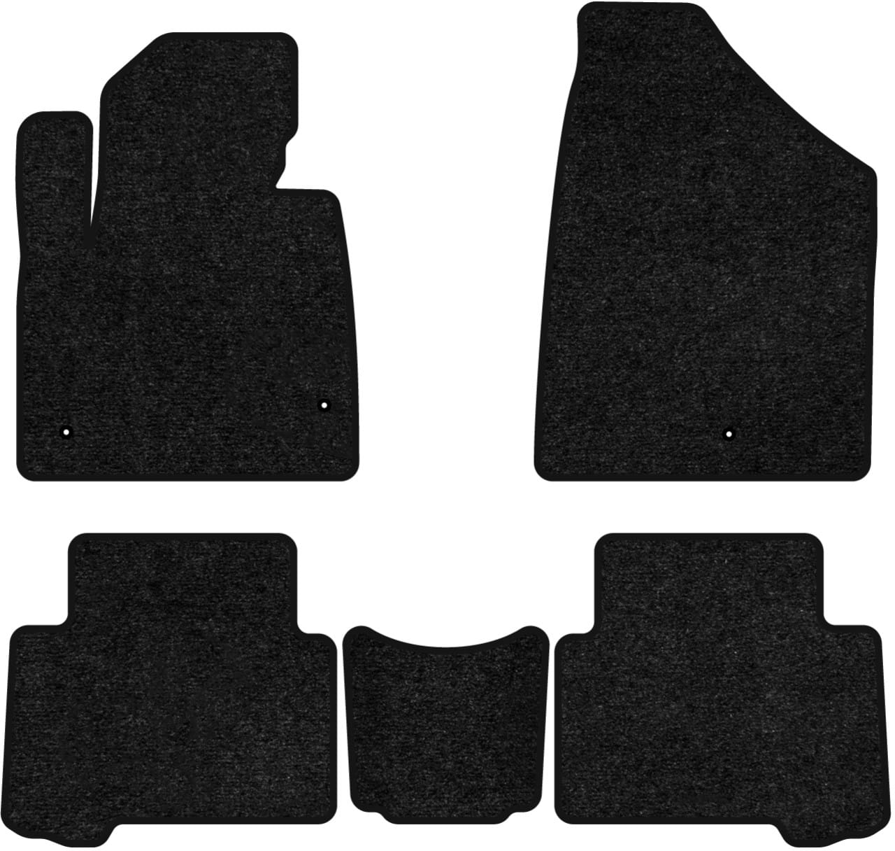 Коврики ворсовые в салон авто EVAtech Standard для Hyundai Grand Santa FE (NC) 7 seats 2012-2017 3 поколение SUV EU черный кант HY52584CV5LA3VEB