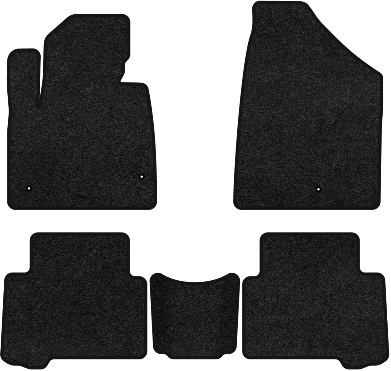 Коврики ворсовые в салон авто EVAtech Premium для Hyundai Grand Santa FE (NC) 7 seats 2012-2017 3 поколение SUV EU черный кант HY52584CV5LA3VPB