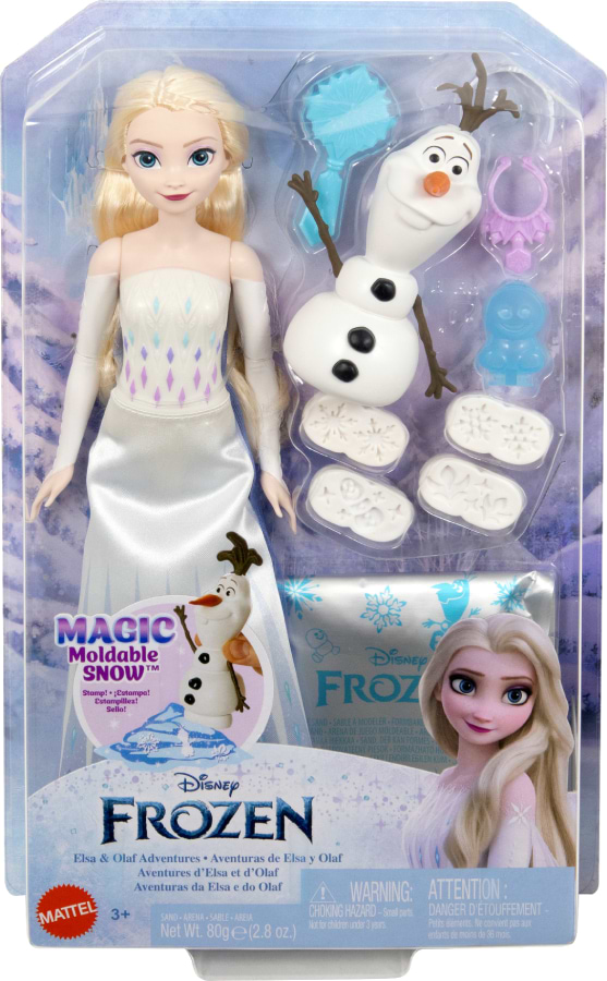 Фото - Модельная кукла Disney Frozen Эльза и Олафом "Лепим снежки" из м/ф "Ледяное сердце" (HYH10)