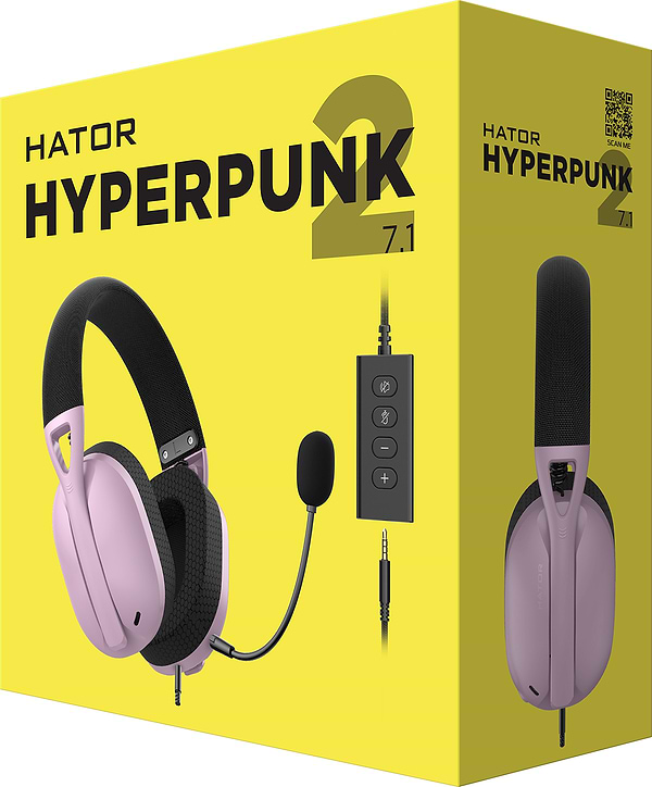 Фото - Гарнитура проводная игровая Hator Hyperpunk 2 USB 7.1 Black/Lilac (HTA-849)