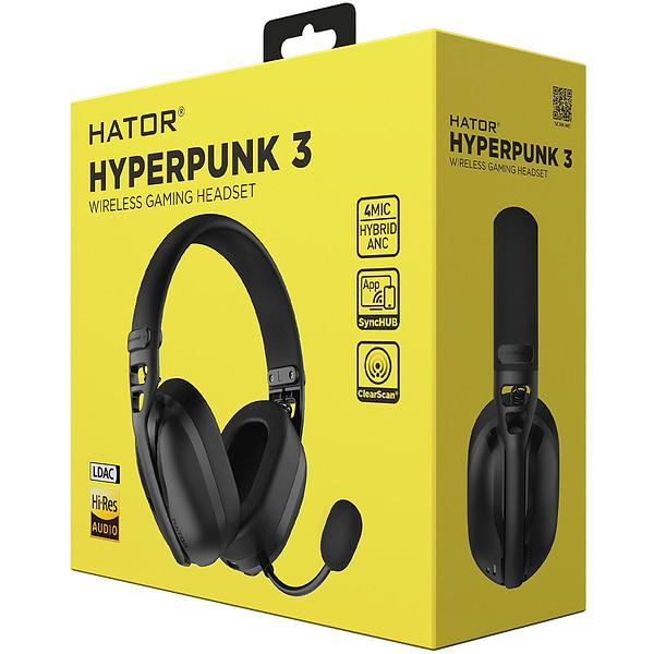 Фото - Гарнітура бездротова ігрова Hator Hyperpunk 3 Wireless Black (ESH15)