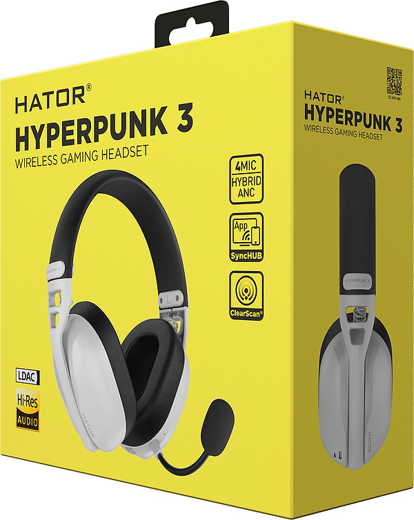 Фото - Гарнітура бездротова ігрова Hator Hyperpunk 3 Wireless White (ESH16)