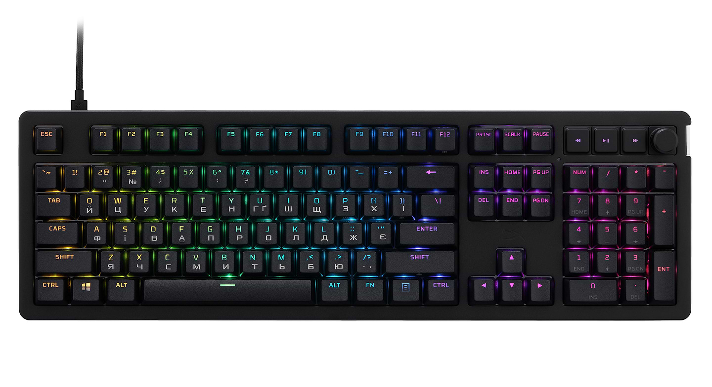 Клавіатура дротова ігрова HyperX Alloy Rise PBT HX Red USB Black (7G7A3AA) - Фото 1