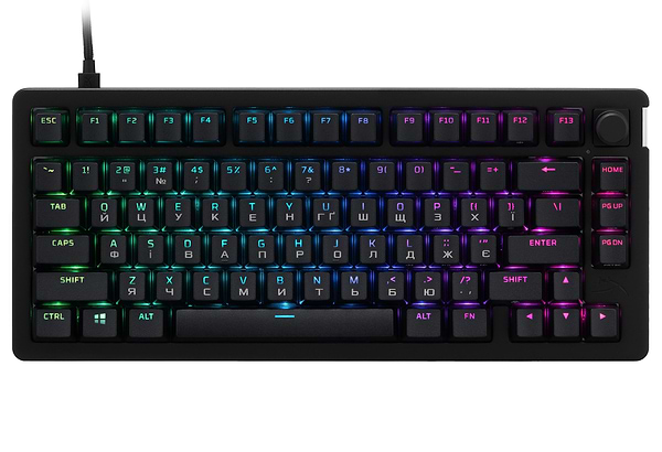 Фото - Клавиатура проводная игровая HyperX Alloy Rise 75 PBT HX Red USB Black (7G7A4AA) Фото - Клавиатура проводная игровая HyperX Alloy Rise 75 PBT HX Red USB Black (7G7A4AA)