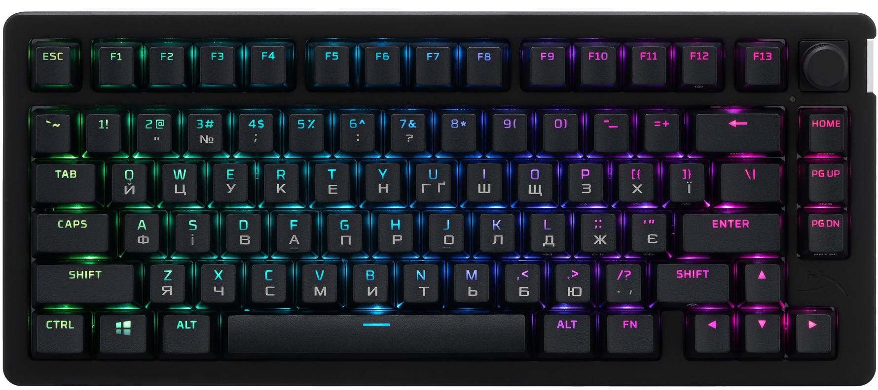 Клавіатура бездротова ігрова HyperX Alloy Rise 75 PBT HX Red Wireless (91Y91AA) - Фото 1