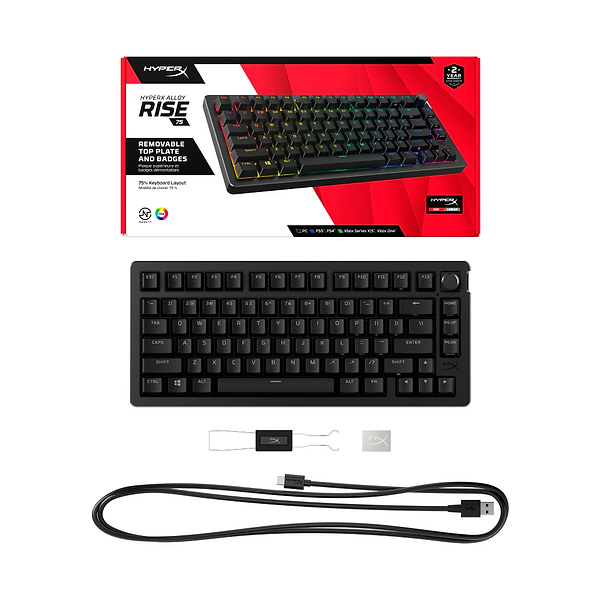 Фото - Клавиатура проводная игровая HyperX Alloy Rise 75 PBT HX Red USB Black (7G7A4AA)