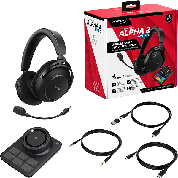 Фото - Гарнітура бездротова ігрова HyperX Cloud Alpha 2 Wireless Black (AJ5C7AA)