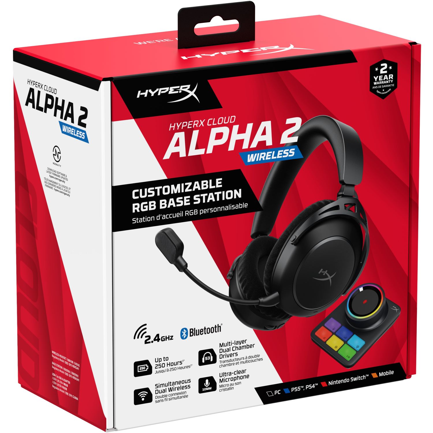 Фото - Гарнітура бездротова ігрова HyperX Cloud Alpha 2 Wireless Black (AJ5C7AA)