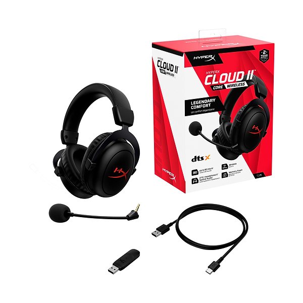 Фото - Гарнитура беспроводная игровая HyperX Cloud II Core Wireless Black (6Y2G8AA)