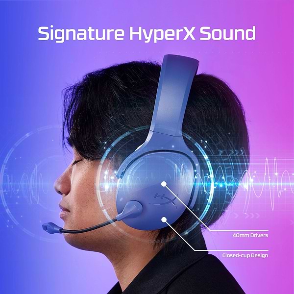 Фото - Гарнітура бездротова ігрова HyperX Cloud Jet Wireless Light Blue (AM7A0AA)