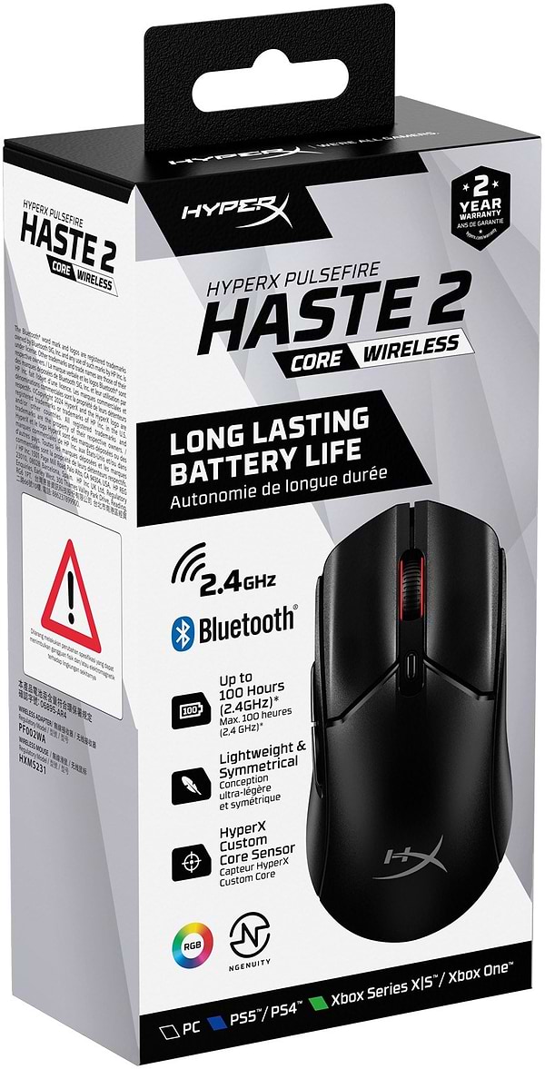 Фото - Мышь беспроводная игровая HyperX Pulsefire Haste 2  Core Wireless Black (8R2E6AA)