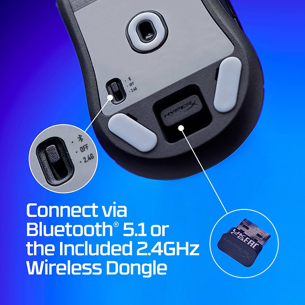 Фото - Миша бездротова ігрова HyperX Pulsefire Haste 2 Mini Wireless Black (7D388AA)