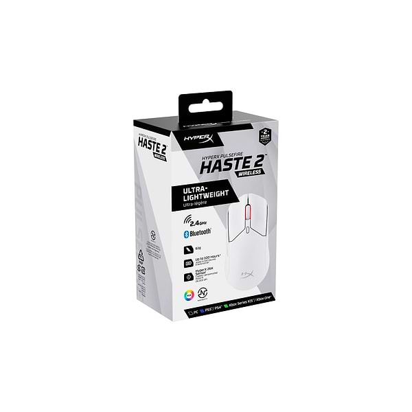 Фото - Мышь беспроводная игровая HyperX Pulsefire Haste 2 Wireless White (6N0A9AA)