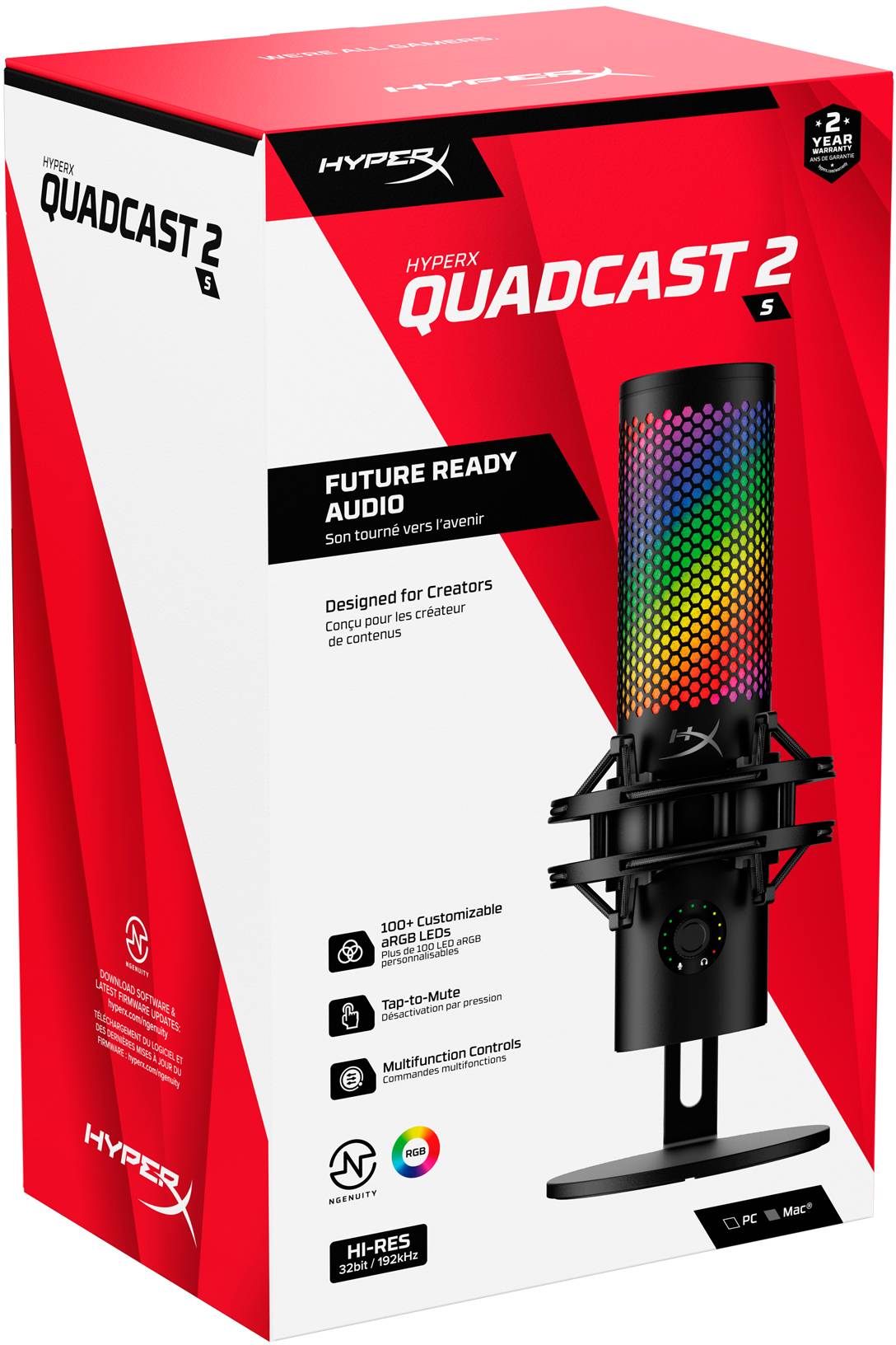 Фото - Микрофон для компьютера проводной HyperX QuadCast 2 S Black RGB (9A273AA)