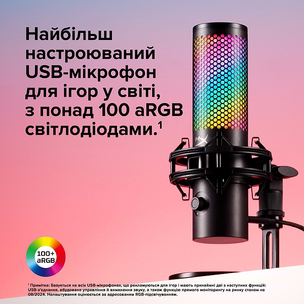 Фото - Микрофон для компьютера проводной HyperX QuadCast 2 S Black RGB (9A273AA)
