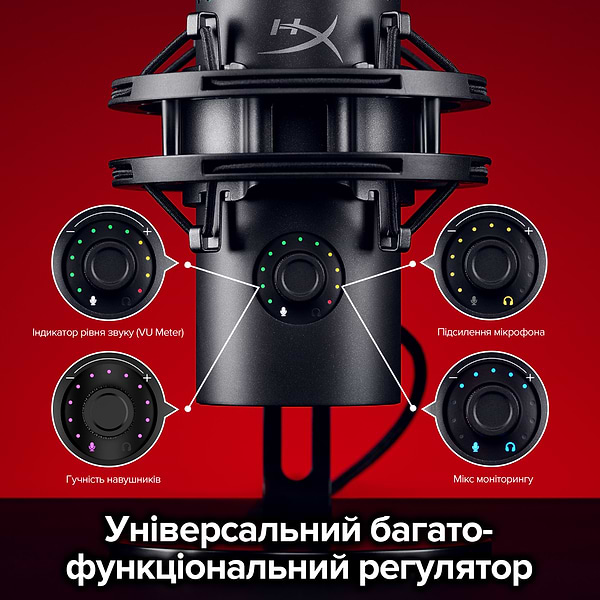Фото - Микрофон для компьютера проводной HyperX QuadCast 2 S Black RGB (9A273AA)