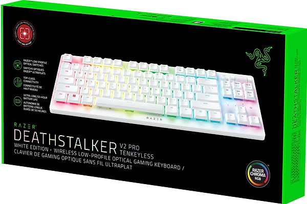 Фото - Клавіатура бездротова ігрова Razer DeathStalker V2 Pro TKL Red Switch White (RZ03-04373500-R3M1)