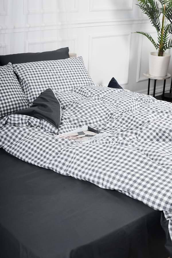 Фото - Комплект постільної білизни Moon&Star 160х220х2 нав. 4х70х70 Gray Square Ranforce Elite (MS-820000034)