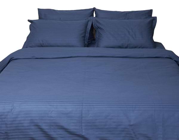 Фото - Комплект постільної білизни Moon&Star 160х220х2 нав. 4х70х70 Delfi Blue Satin Stripe (MS-820000524)