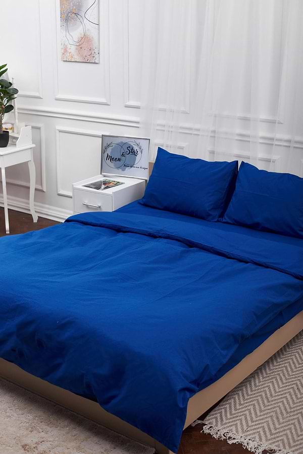 Фото - Комплект постільної білизни Moon&Star 160х220х2 нав. 4х70х70 Blue Бязь Gold Люкс (MS-820000834)