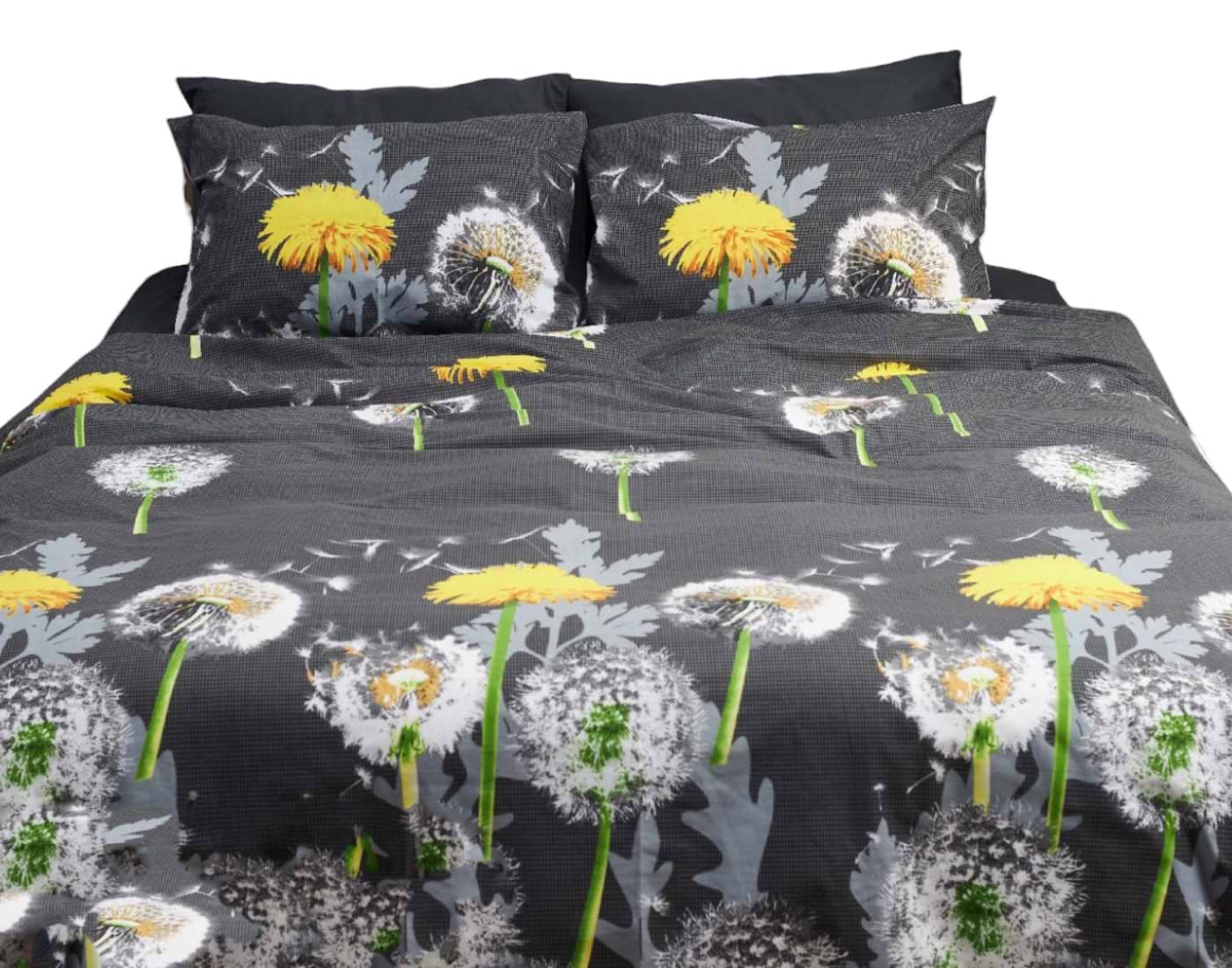 Комплект постельного белья Moon&Star 160х220х2 нав. 2х50х70 Dandelion Black Бязь Gold Люкс (MS-820000936)