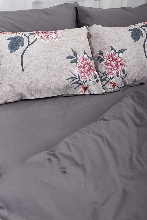 Фото - Комплект постільної білизни Moon&Star 160х220х2 нав. 2х50х70 Flowers Gray Бязь Gold Люкс (MS-820001041)