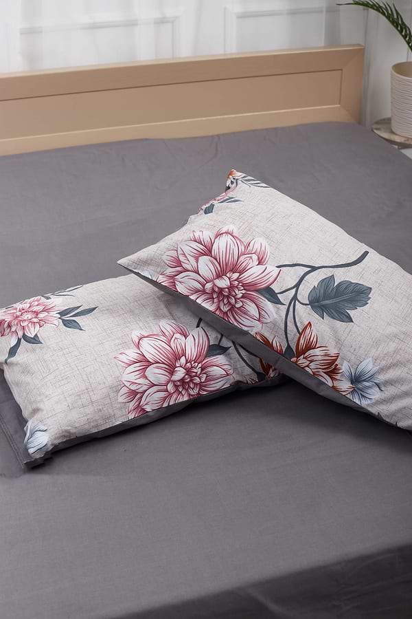 Фото - Комплект постільної білизни Moon&Star 160х220х2 нав. 2х50х70 Flowers Gray Бязь Gold Люкс (MS-820001041)