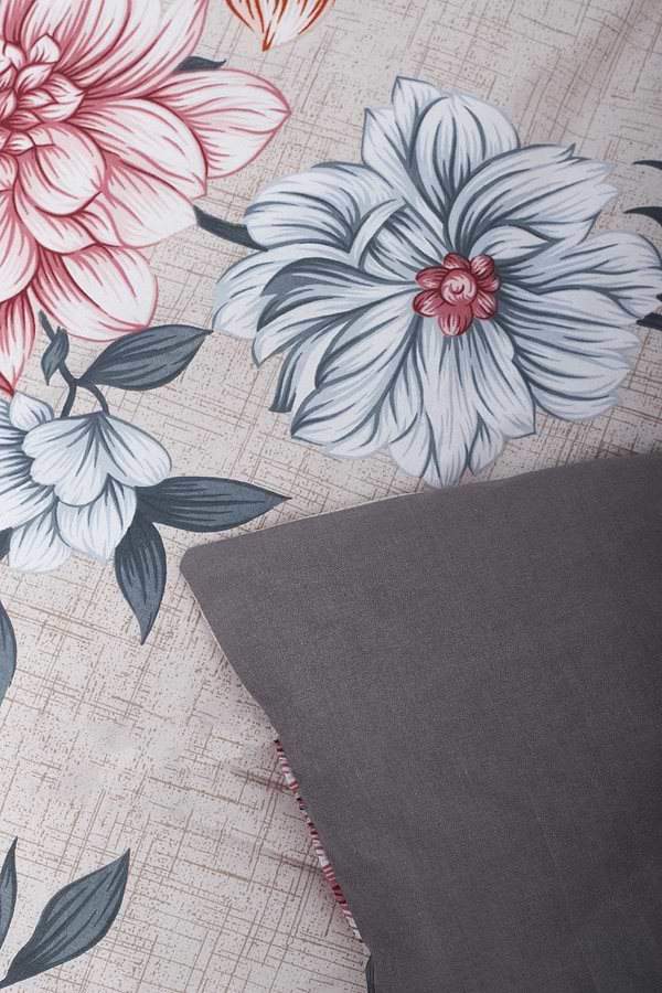 Фото - Комплект постільної білизни Moon&Star 160х220х2 нав. 4х70х70 Flowers Gray Бязь Gold Люкс (MS-820001044)