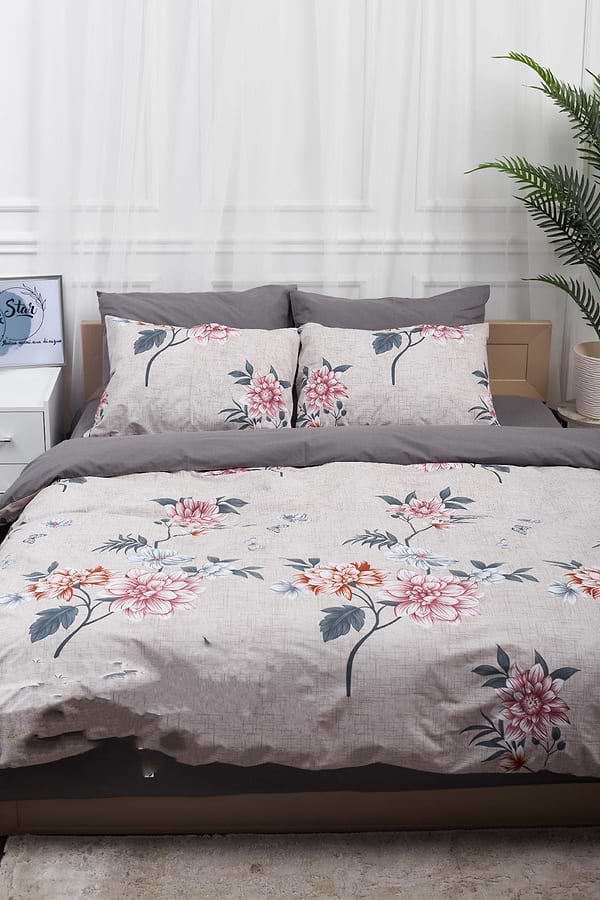 Фото - Комплект постільної білизни Moon&Star 160х220х2 нав. 2х50х70 Flowers Gray Бязь Gold Люкс (MS-820001041)